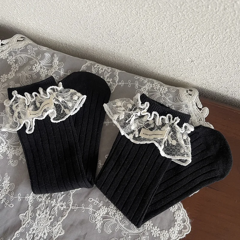 MILANCEL calcetines hasta la rodilla de verano con encaje