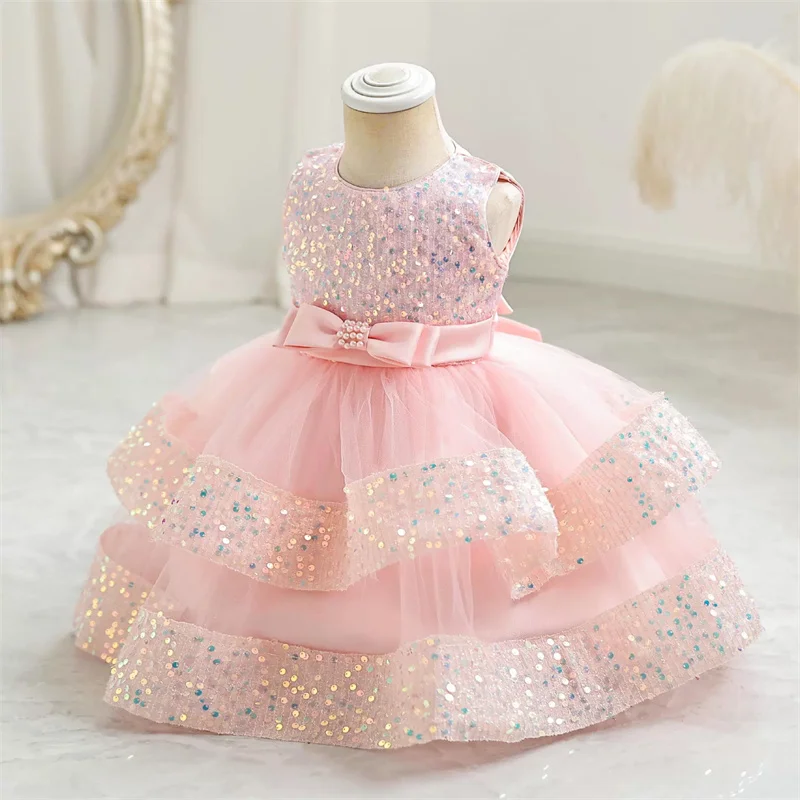 Vestido niña princesa con lentejuelas para fiesta - imagen 4