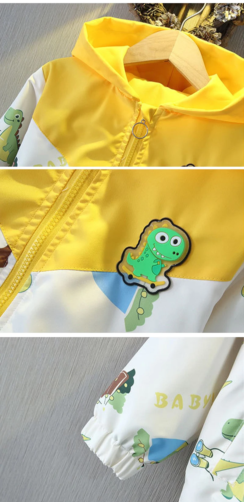 Chaqueta abierta mostrando el interior de la capucha