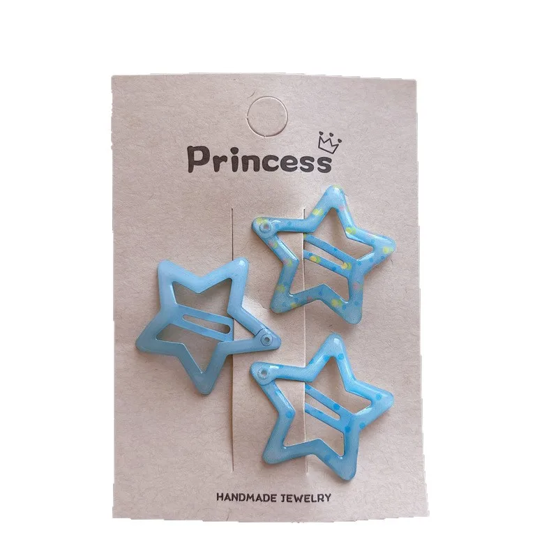 Pinzas para el cabello de estrella hueca macaron con cierre a presión - imagen 2