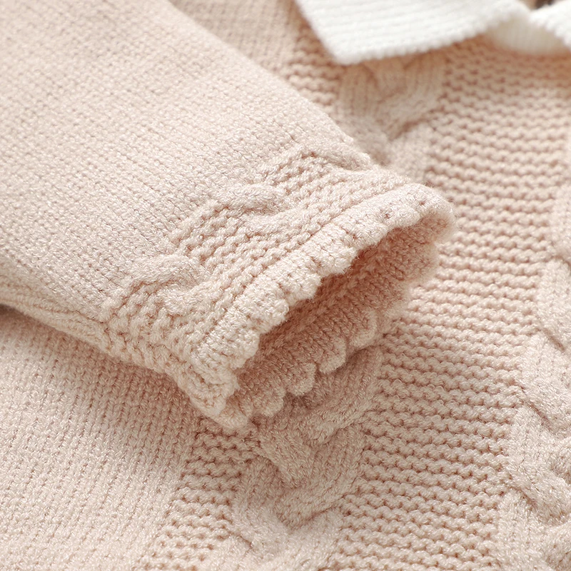 Conjunto de punto invierno para bebé – Suéter con cuello de tortuga y pants - imagen 2