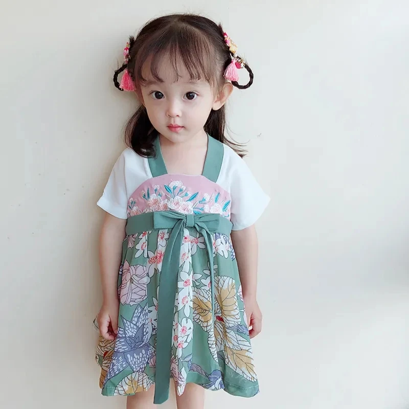Vestido de verano para bebé niña estilo retro bordado transpirable - imagen 4