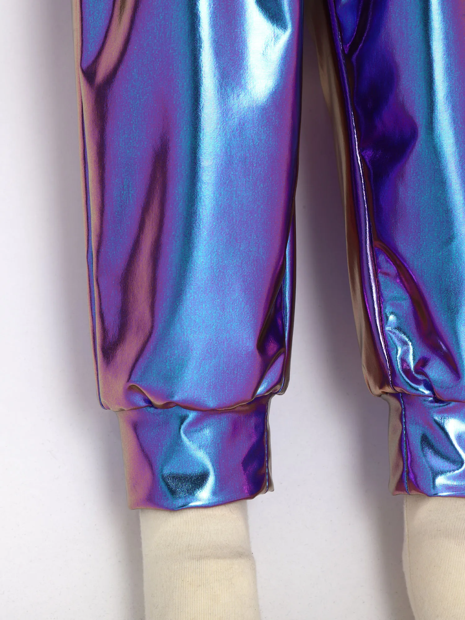 Pantalones metálicos brillantes con cintura elástica para bebé - imagen 2