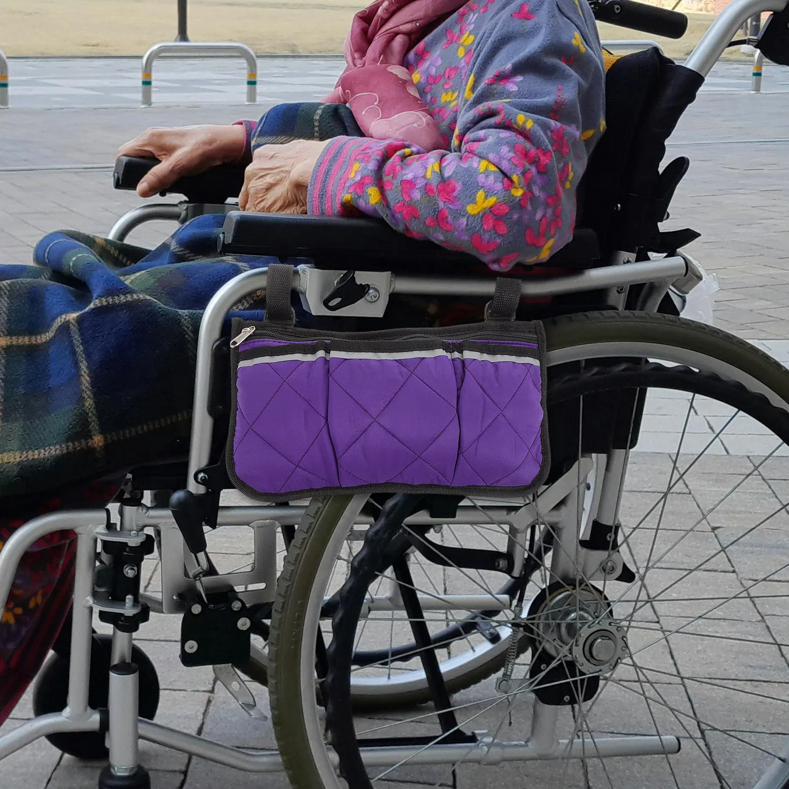 Bolsa colgante lateral para silla de ruedas con gran capacidad - imagen 4