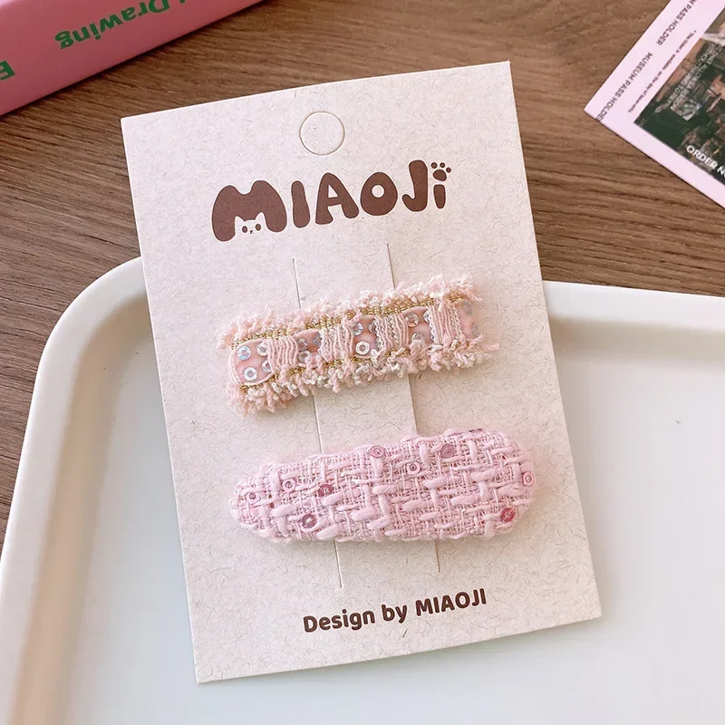Pinzas de pelo rosa para niñas - Estilo europeo - imagen 2