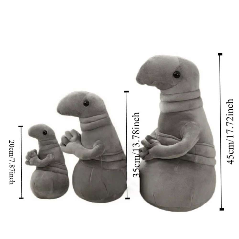Muñeco de peluche Zhdun gris de 35 cm