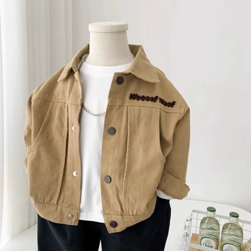 Abrigo de otoño infantil con solapa de oso estilo casual - imagen 2