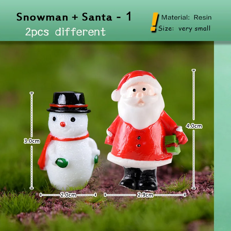 Figuras navideñas de resina – Muñeco de nieve y Papá Noel - imagen 2