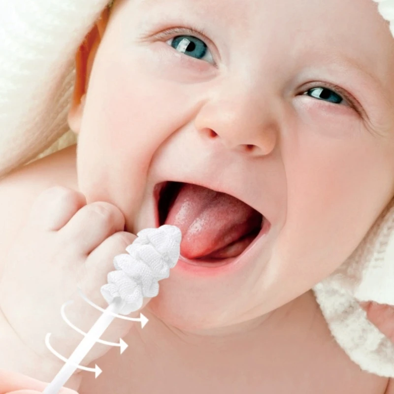 Palito limpiador de lengua para bebé, gasa suave desechable - imagen 4