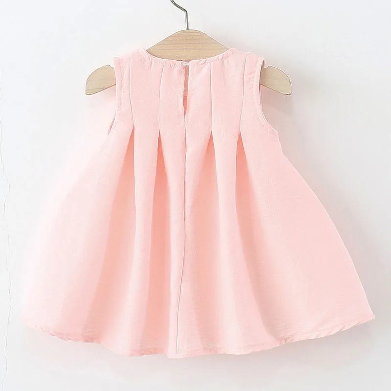 Conjunto niña verano vestido rosa sin mangas con lazo - imagen 5