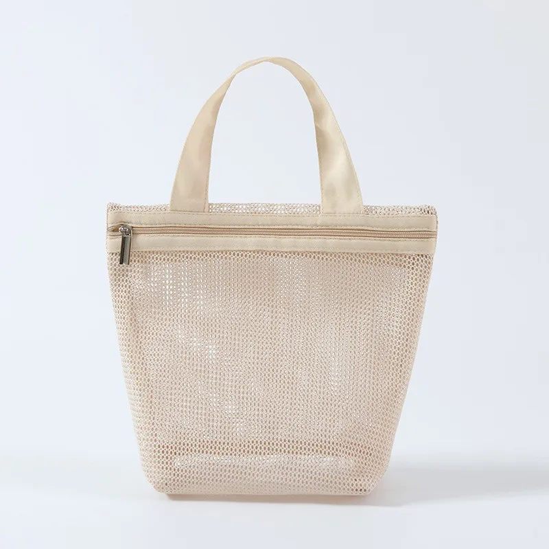 Bolso organizador de cosméticos de viaje con malla y cremallera