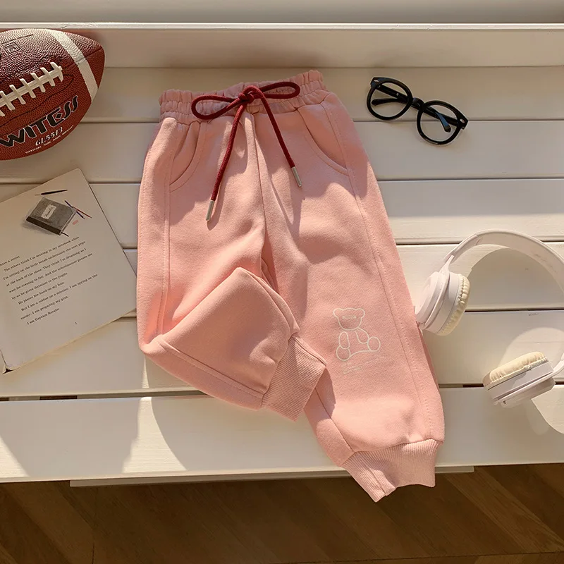 Pantalón chándal infantil de color sólido para niños en otoño - imagen 5
