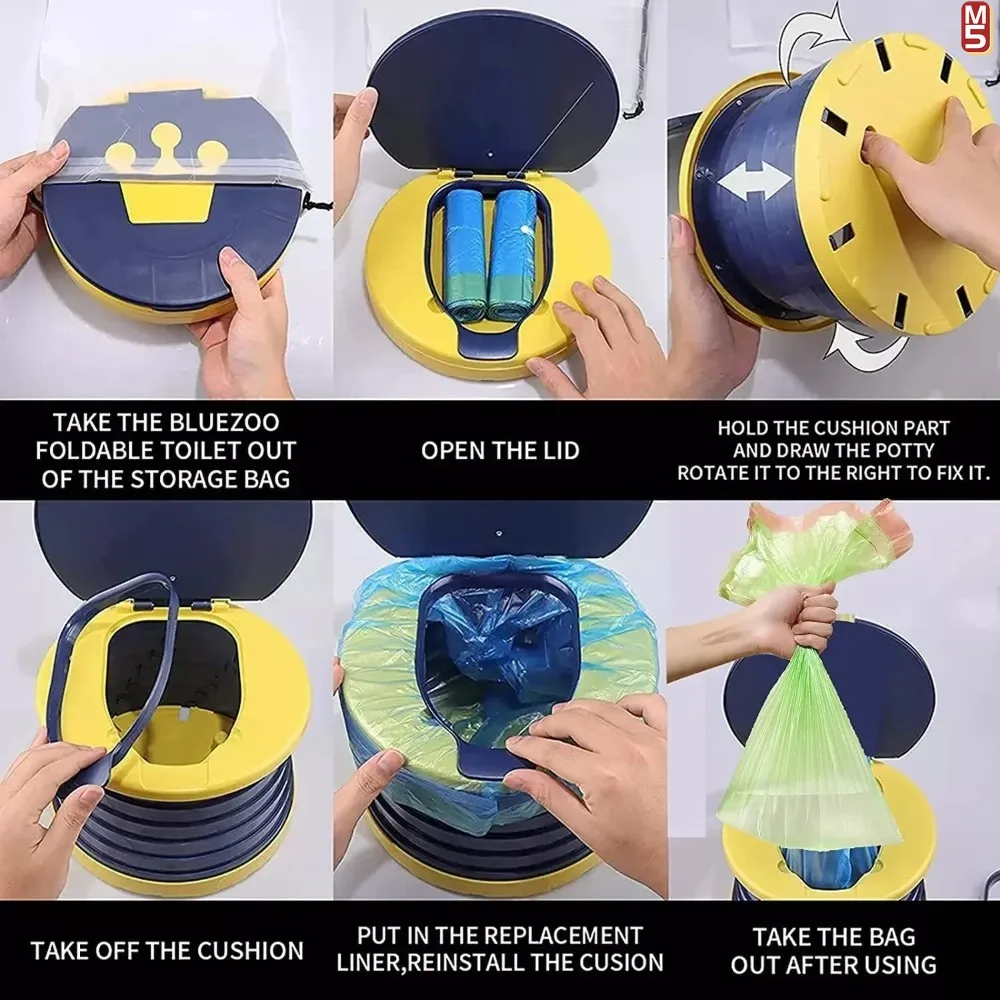 Orinal portátil plegable impermeable para entrenamiento inodoro - imagen 3