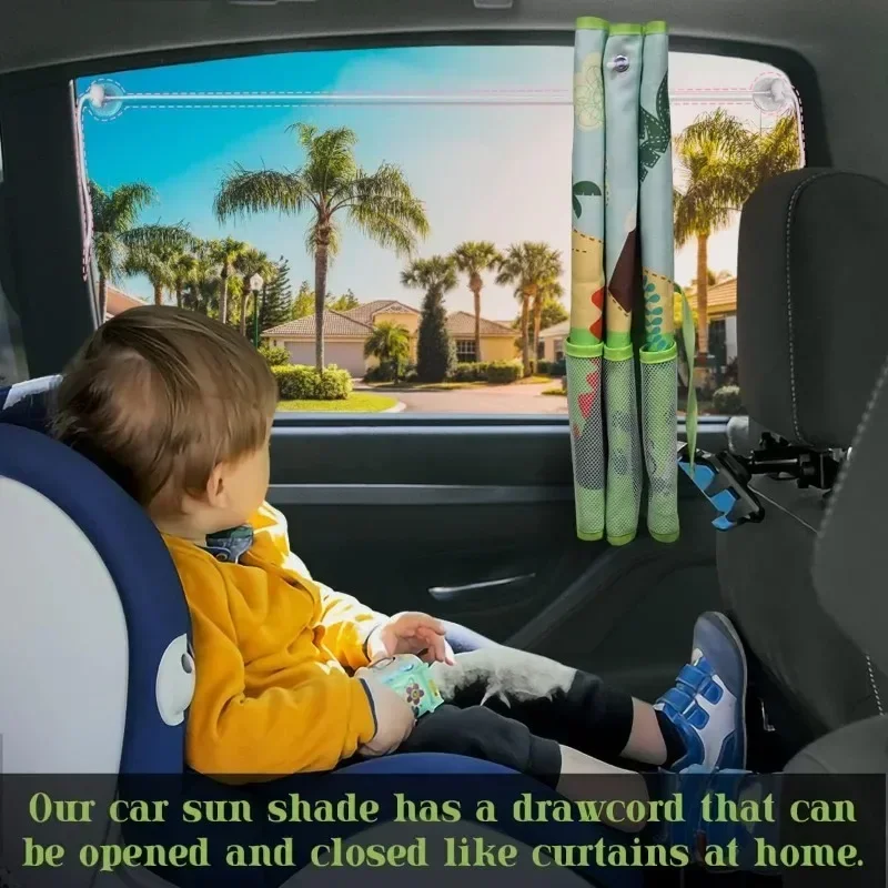 Parasol dinosaurio para coche bebé: protección UV y bolsillo - imagen 5