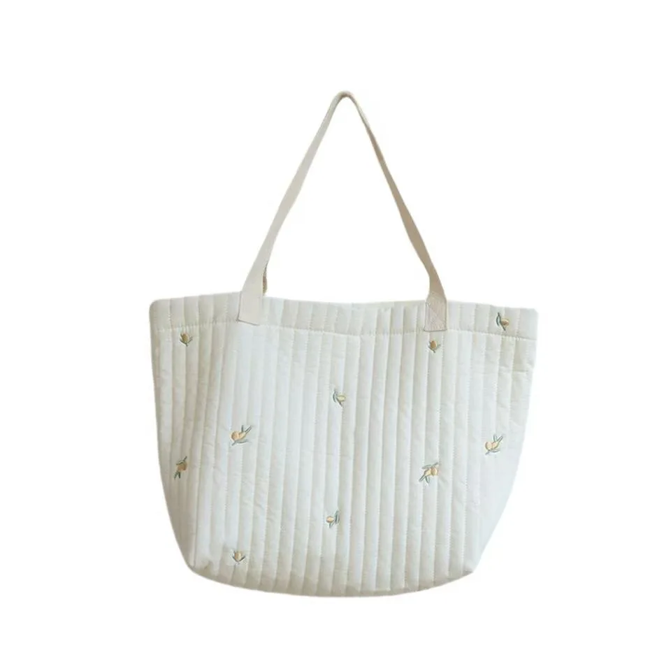 Bolsa de pañales bordada en algodón, bolso maternal gran capacidad - imagen 2