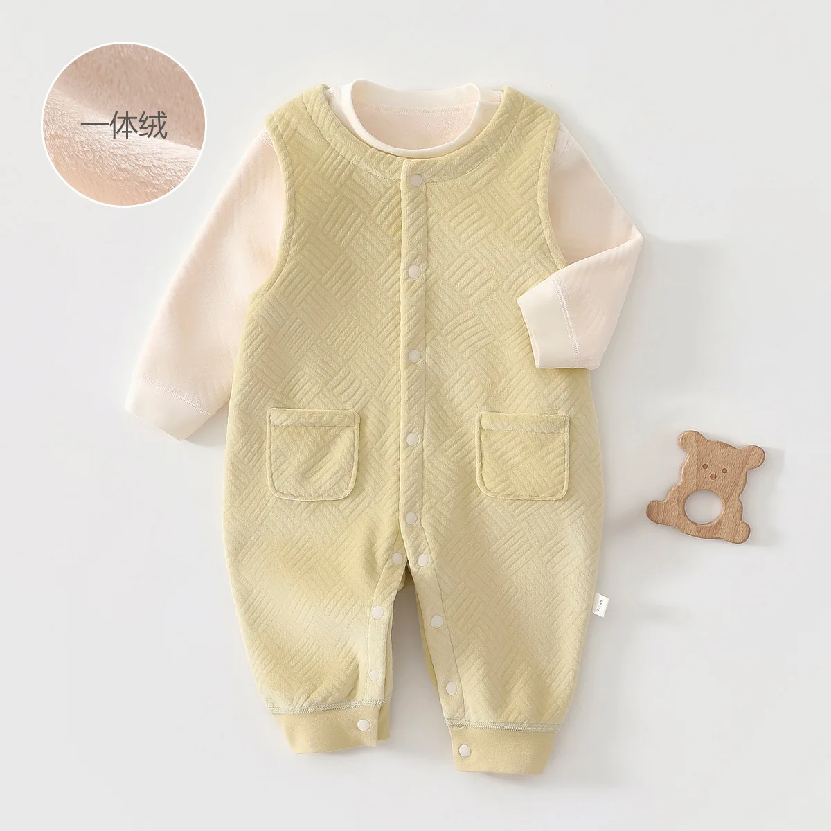 Somenie conjunto bebé lana polar cálida – mono con tirantes