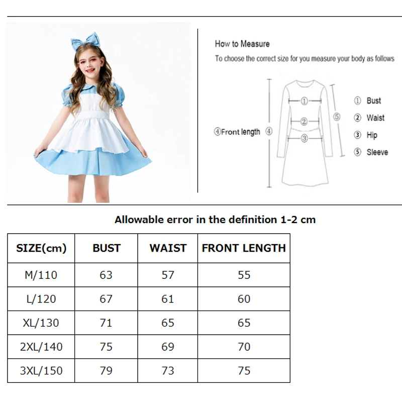 Vestido frontal del disfraz de Alicia Purim