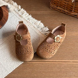 Zapatos antideslizantes para niña bebé estilo retro con suela blanda