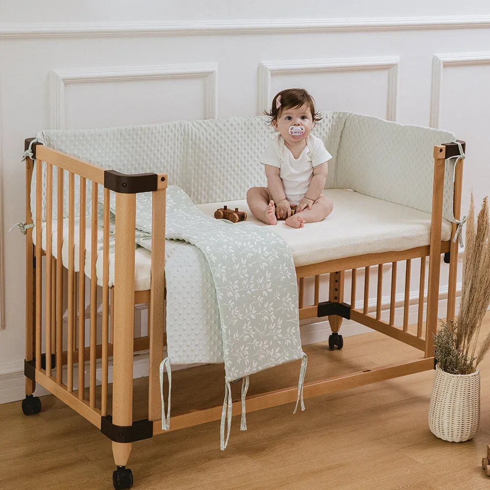 Protector de cuna acolchado anticolisión – Algodón y terciopelo lavable - imagen 5