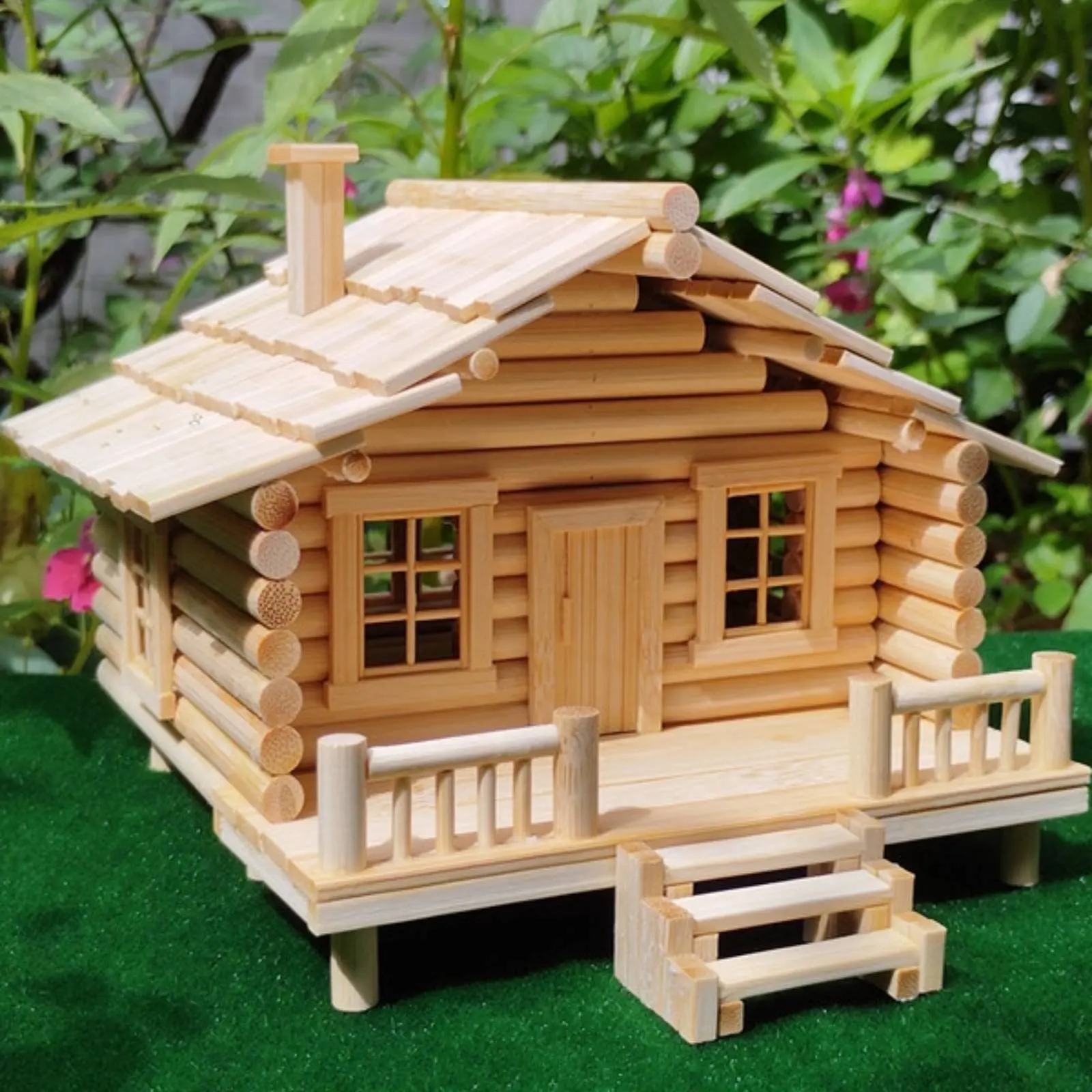 Kit de manualidades casa de bambú en miniatura con instrucciones - imagen 5