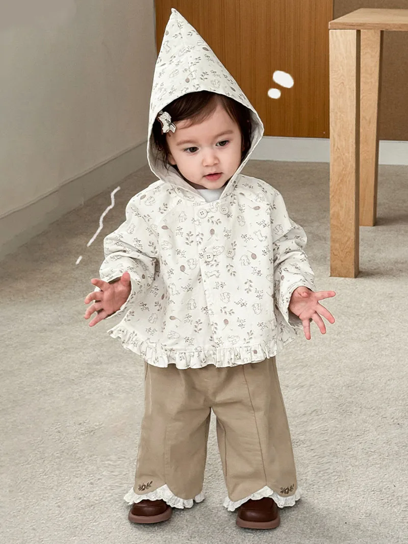 MILANCEL Rompevientos reversible estampado floral para niña otoño - imagen 4