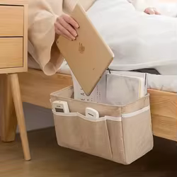 Organizador colgante de lona para cuna: pañales y juguetes