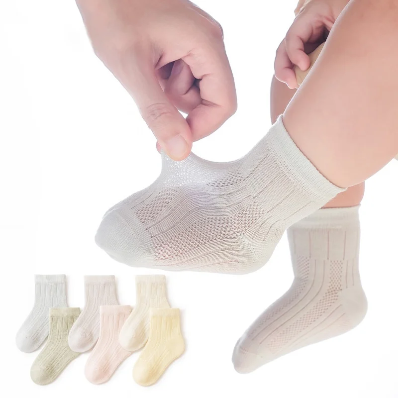 Calcetines finos de algodón para recién nacidos de verano suaves