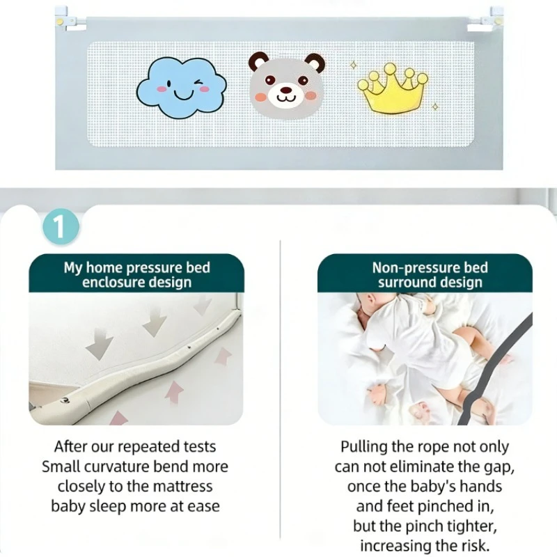 IMBABY Barandilla para cama de bebé plegable seguridad sin taladro - imagen 5