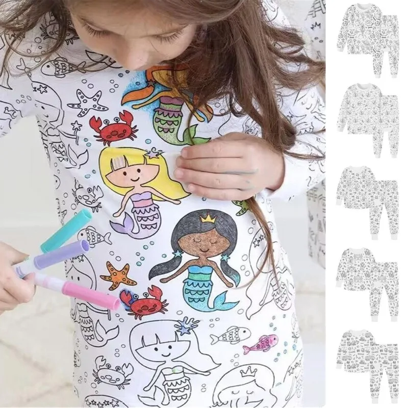 Pijama para colorear de algodón graffiti personalizable