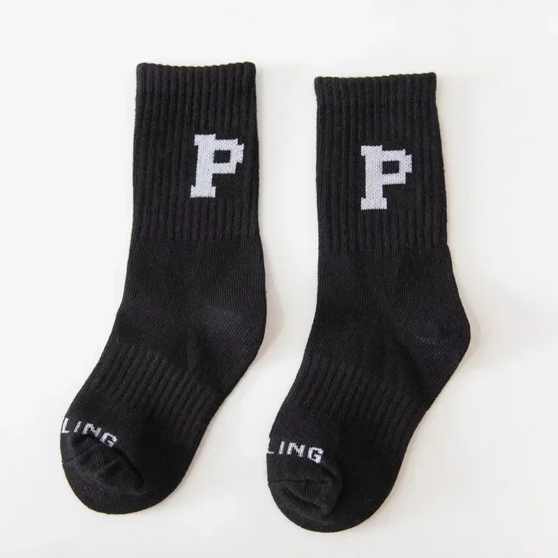 Calcetines tubo medio algodón con letras moda coreana para niños - imagen 5