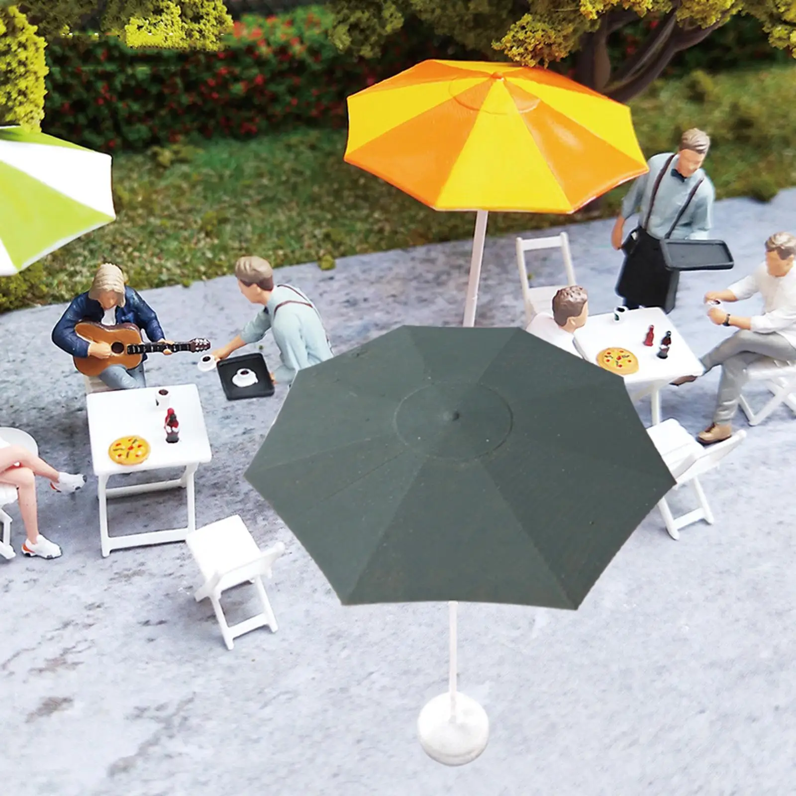 Diorama de calle con sombrilla resina para cafetería en miniatura - imagen 2