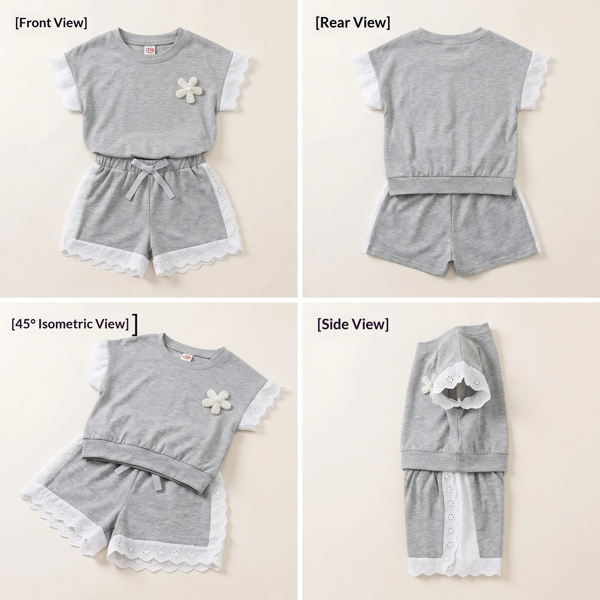 Detalle del estampado infantil y acabado