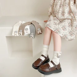 Calcetines altos de algodón suave para niña estilo princesa conejo