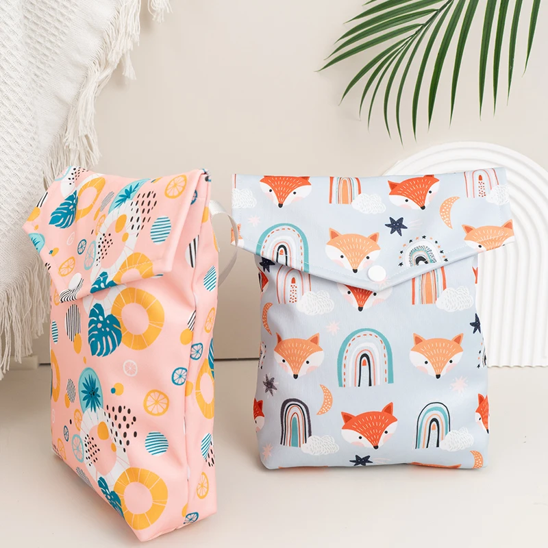 Bolsa de pañales para bebé impermeable doble capa seco y húmedo - imagen 2