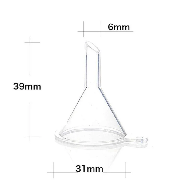Mini embudos transparentes de plástico para difusores de perfume