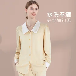 Pijama de lactancia de algodón fino con encaje y patchwork
