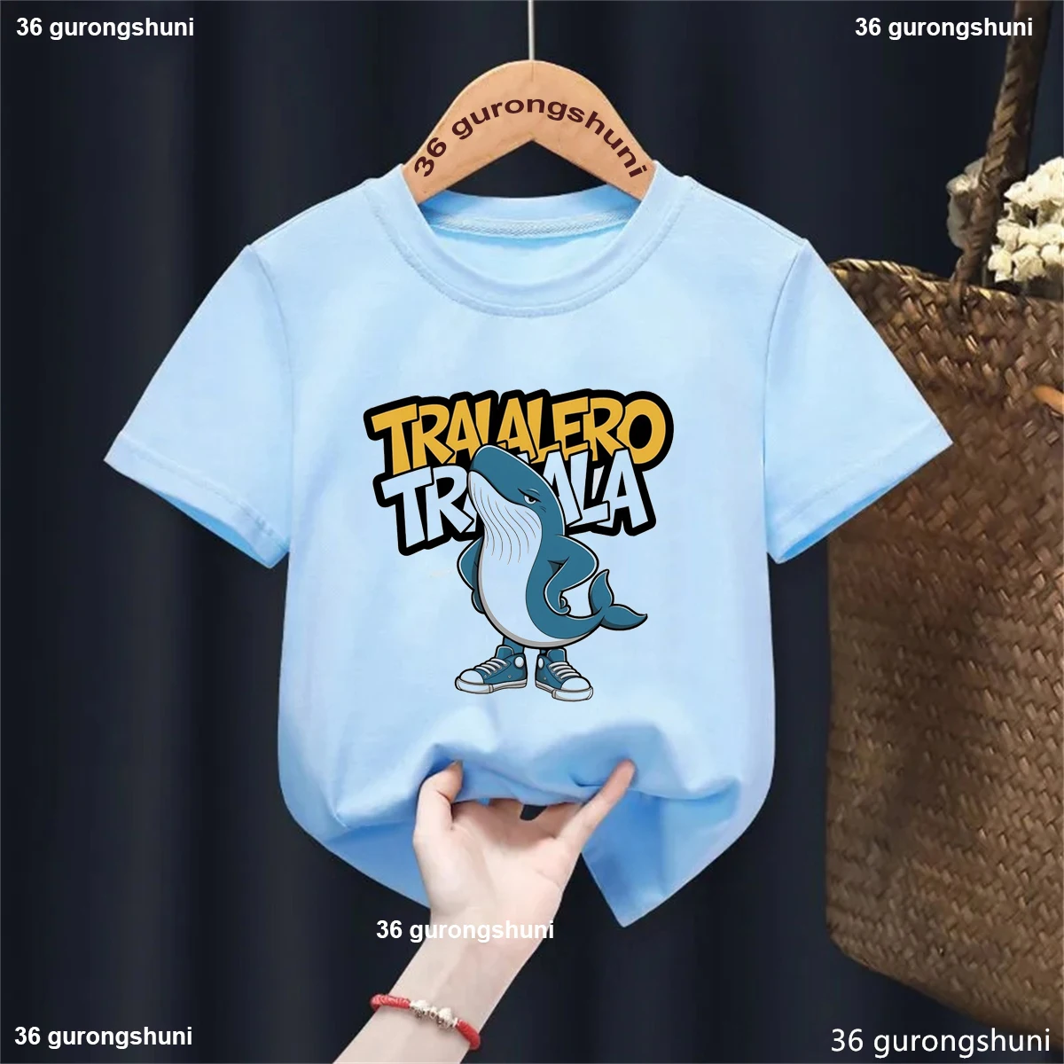 Camiseta Brainrot Tralalero de delfines divertida para niños - imagen 4