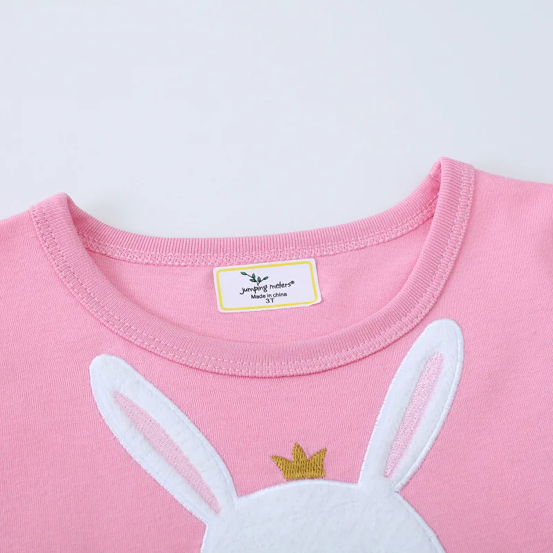 Vestido de malla manga corta para niña – Bordado conejo rosa - imagen 5