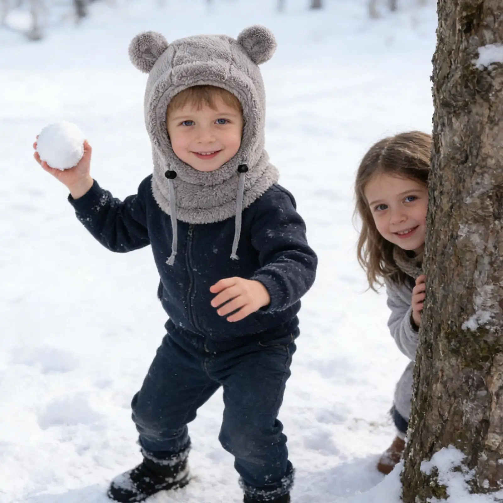 Gorro de invierno térmico de lana para niños y niñas - imagen 5