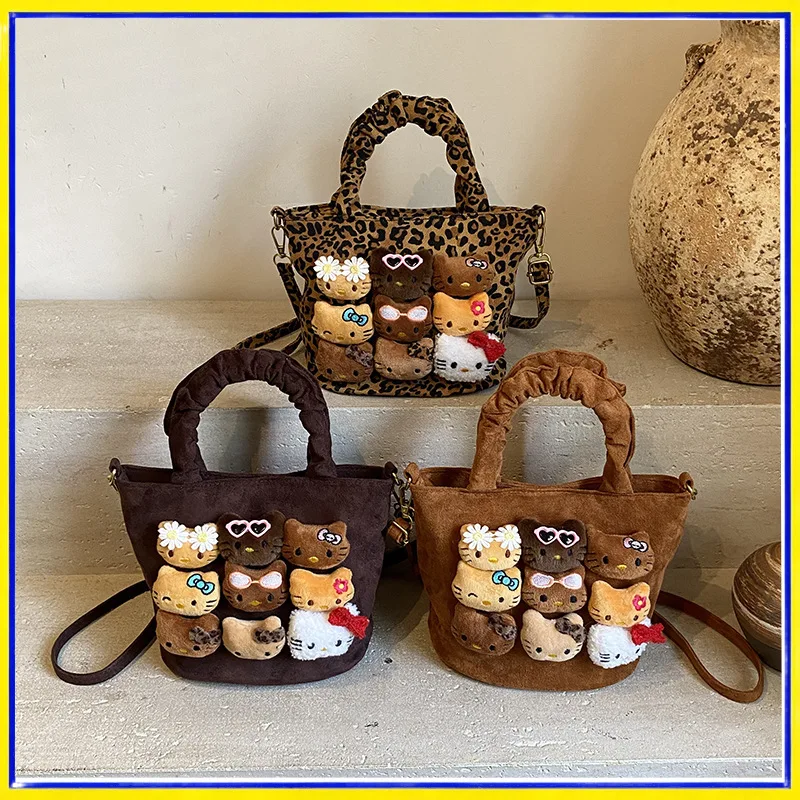 Bolso bandolera de peluche con dibujo animado y pana para niñas - imagen 2