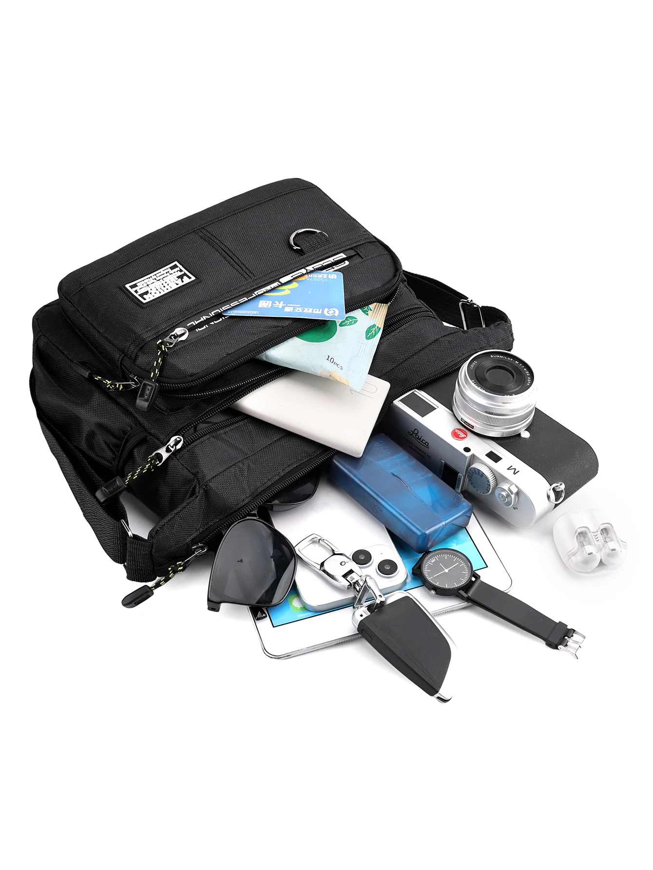 Bolso bandolera hombre informal con múltiples bolsillos para el día - imagen 4