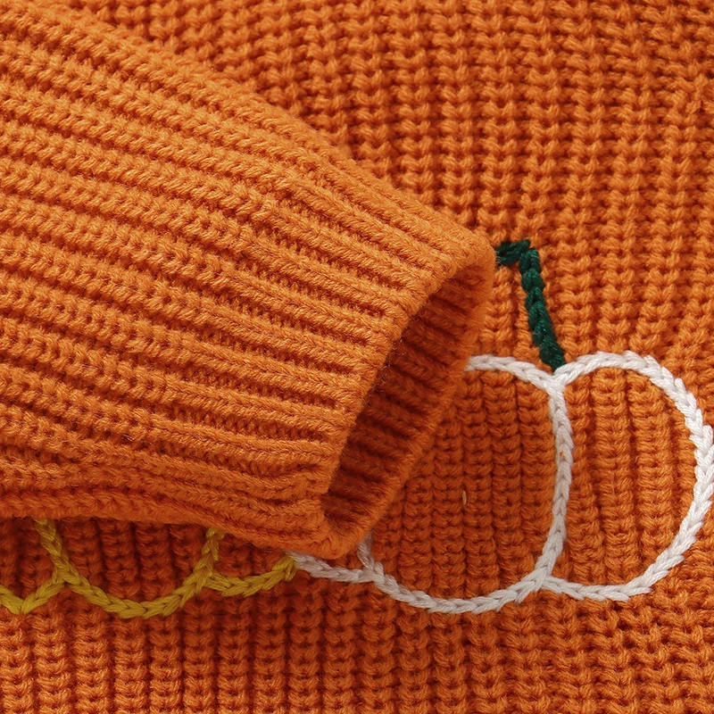 Jersey de punto con calabaza de Halloween para bebés y niños - imagen 2