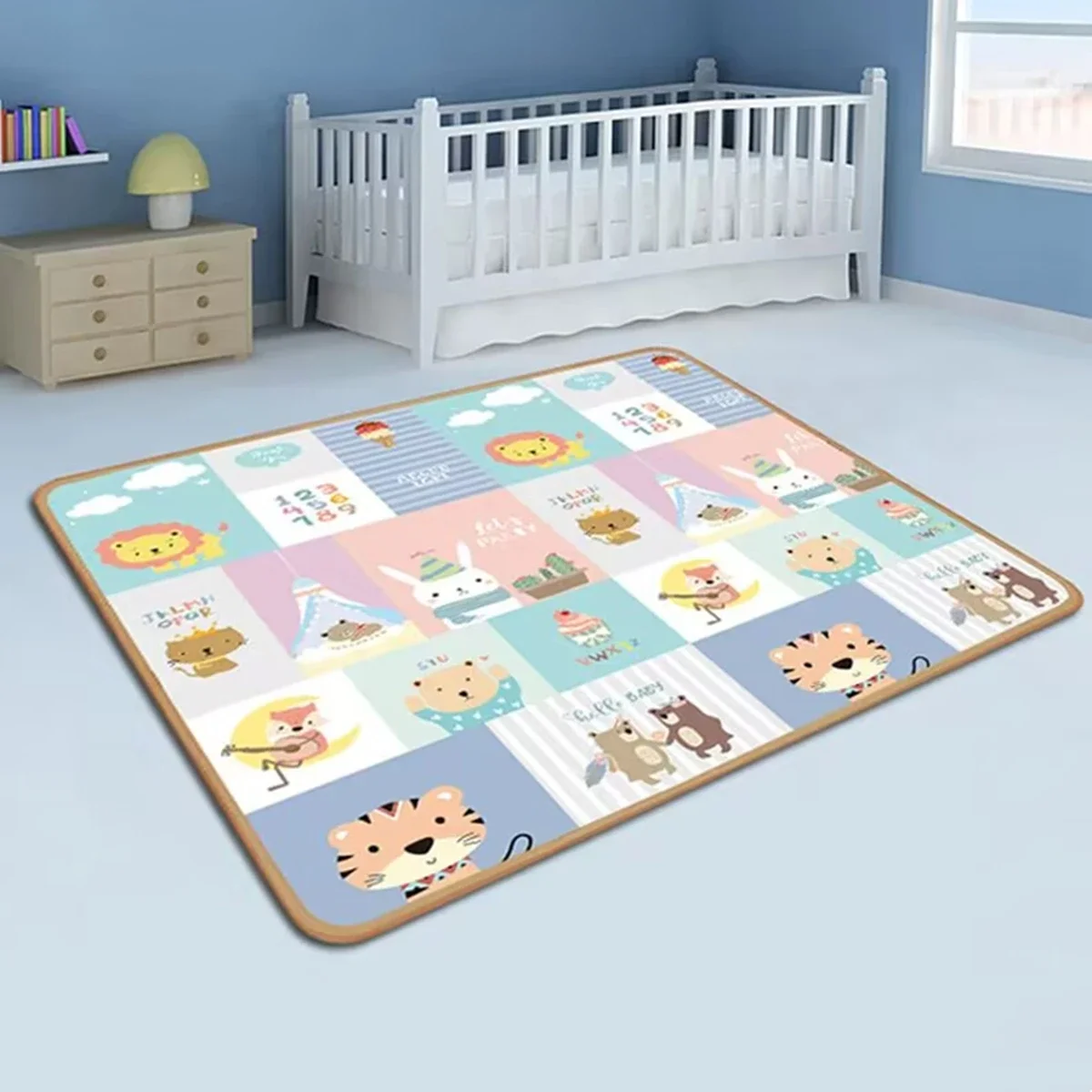 Alfombra de juego para gatear: bebé antideslizante acolchada - imagen 5