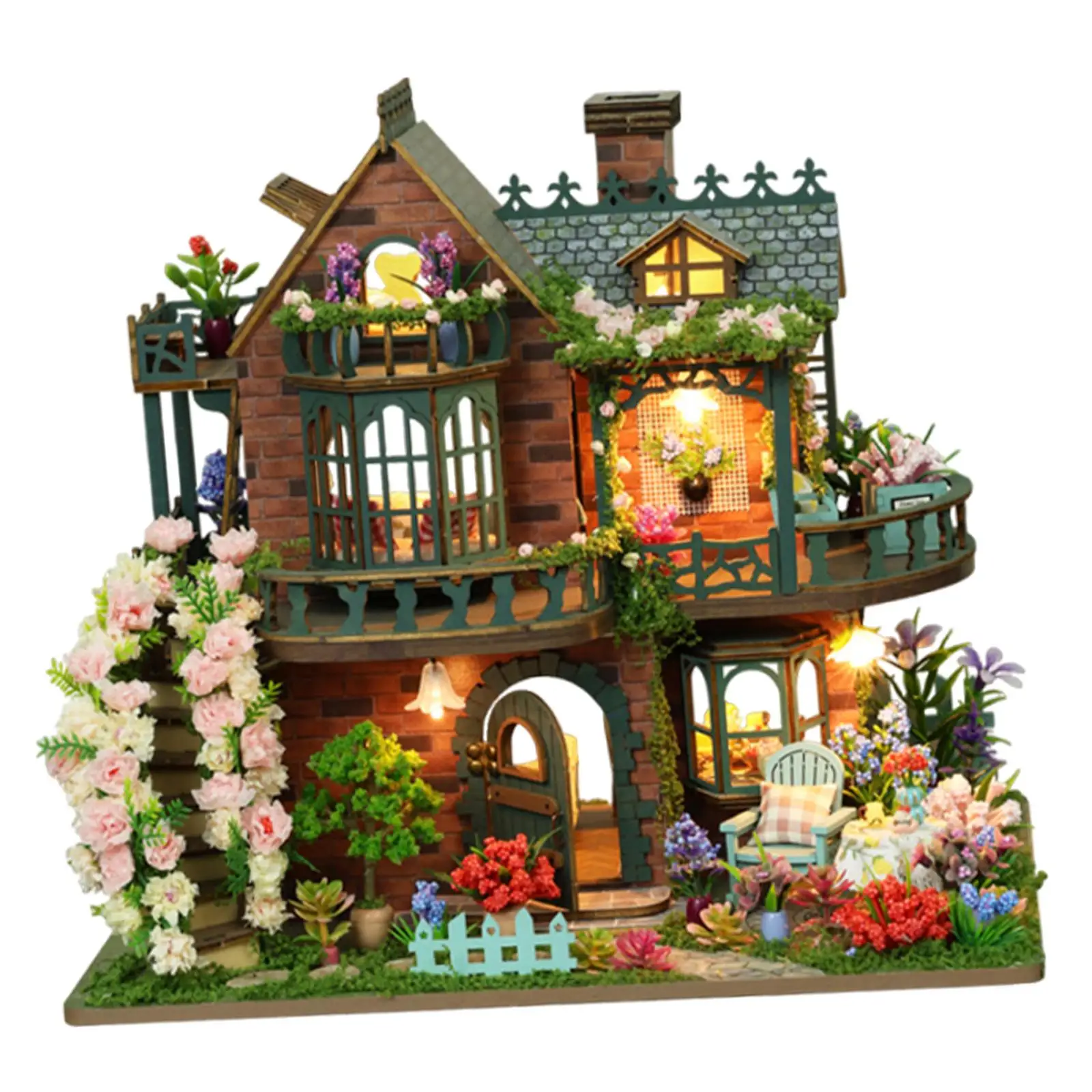 Kit de casita de muñecas con luces LED para manualidades - imagen 4