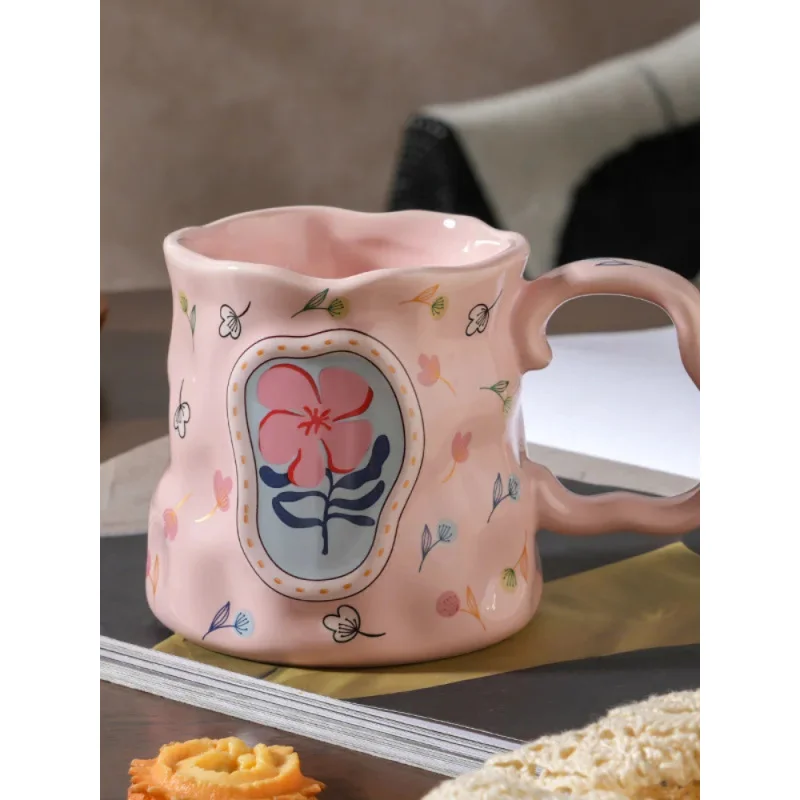 Taza infantil de cerámica flor hecha a mano, regalo único - imagen 4