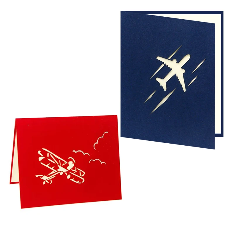 Tarjetas de felicitación plegables de avión con relieve retro ZYF - imagen 3