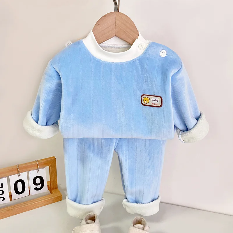 Conjunto de pijama de bebé acolchado grueso, manga larga - imagen 5