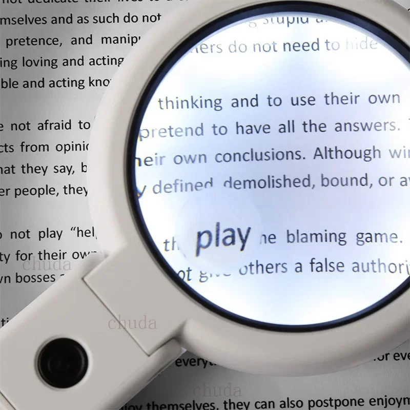 Lupa de escritorio portátil con iluminación LED USB para lectura