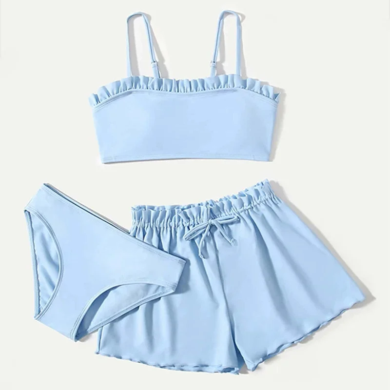 Bikini dos piezas con volantes para niña, traje de baño - imagen 5
