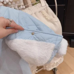 Abrigo acolchado de invierno grueso para niña con algodón liso